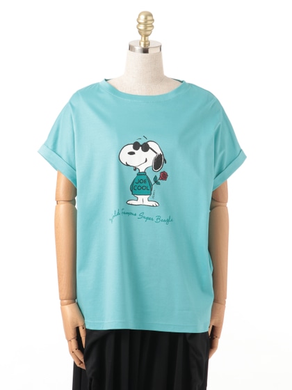 【スヌーピー】JOE COOL ROSEプリントTシャツ【センソユニコ限定】 詳細画像 ブルー 1