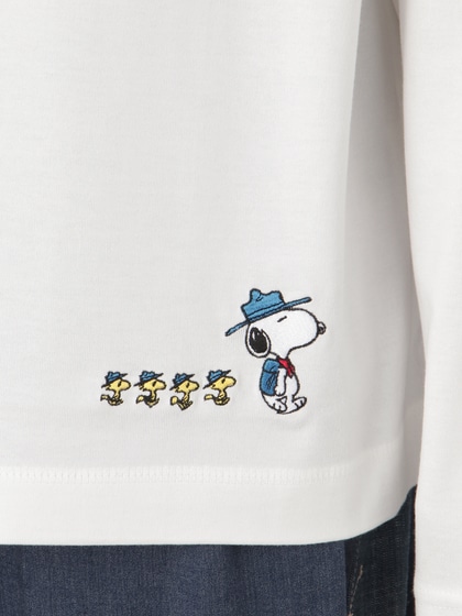 【スヌーピー】刺繍ロンT_Beagle Scouts【センソユニコ限定】 詳細画像 ホワイト 2