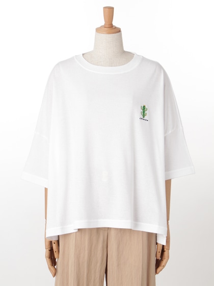 cactus刺繍　Tシャツ 詳細画像 ホワイト 1