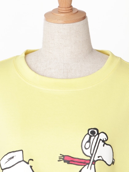 【スヌーピー】Flying Ace ＆ Charlie Brownプリント　Tシャツ【センソユニコ限定】 詳細画像 イエロー 4