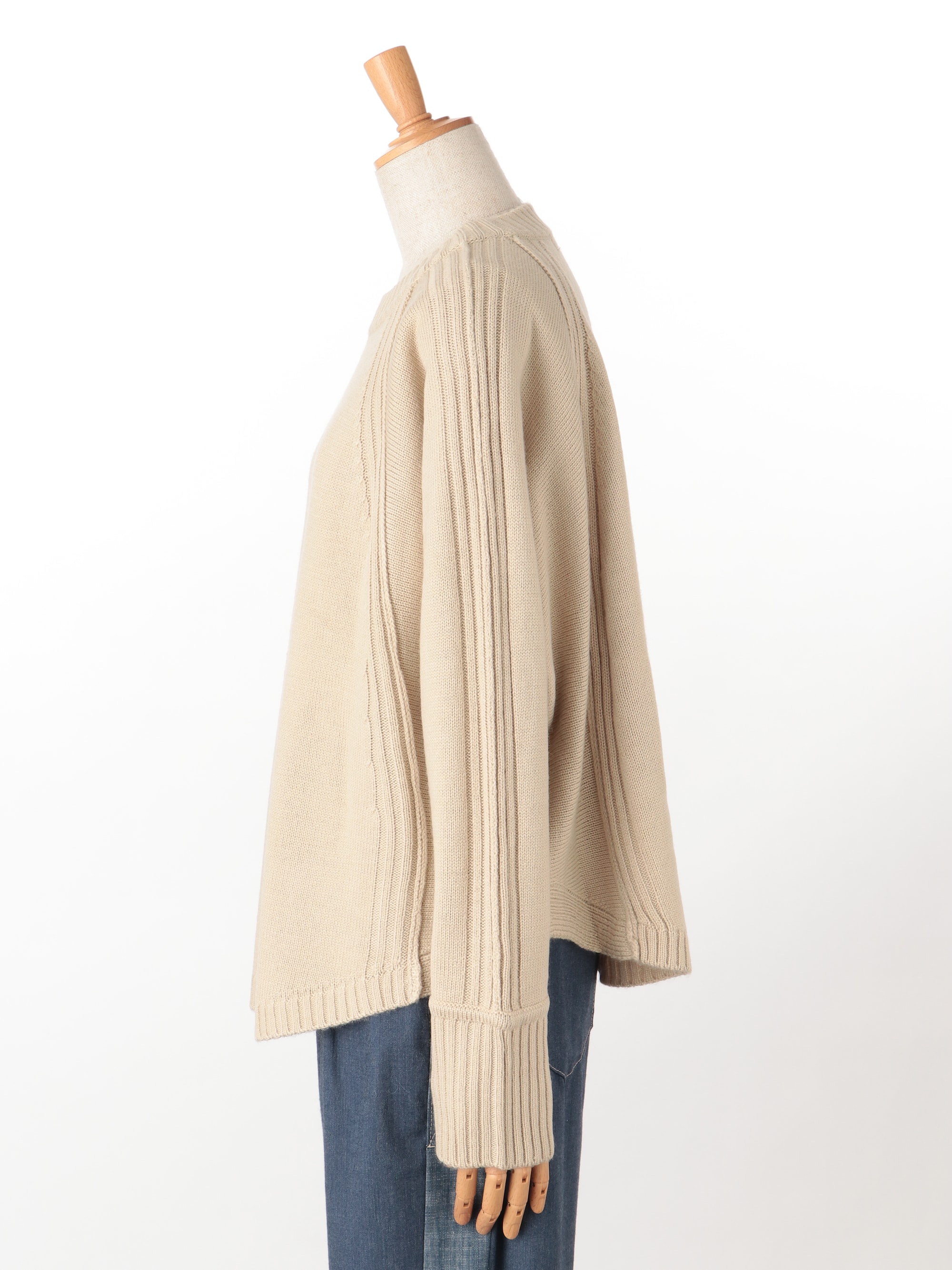 芽風　センソユニコ　ドビー柄　ドルマンスリーブ　セーター　wool  未使用品着丈53cm