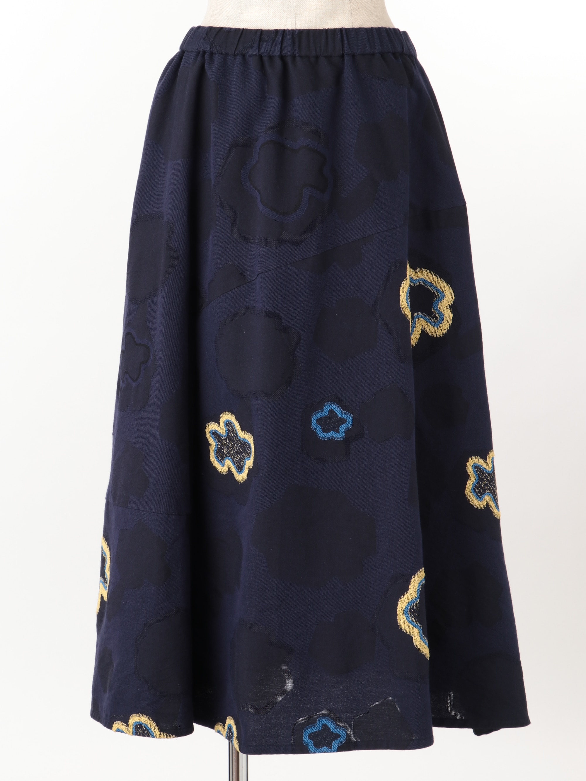 センソユニコ慈雨 花柄 モチーフ ブラック スカート 40 - ロングスカート